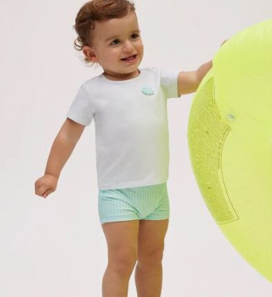 Conjunto vichy baño bebe Ysabel Mora
