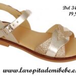 Sandalia Trenza dorada