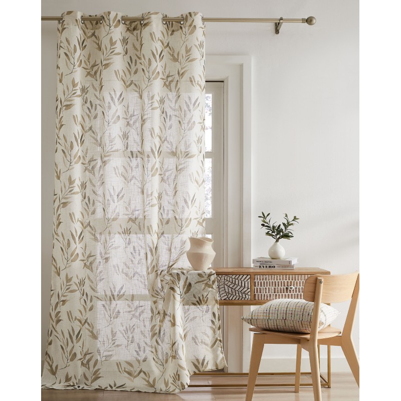 visillo-lino-estampado-bambu Visillo estampado Bambú Camaltex - Imagen 1