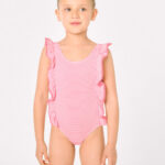 Bañador niña volantes rayas Ysabel Mora