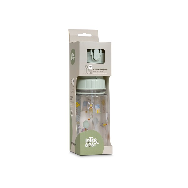 32684-r600 Botella de agua con pajita Granja Koala Interbaby - Imagen 1