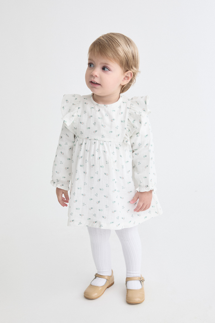 154746-product-large Vestido bebe flor verde Street Monkey - Imagen 1