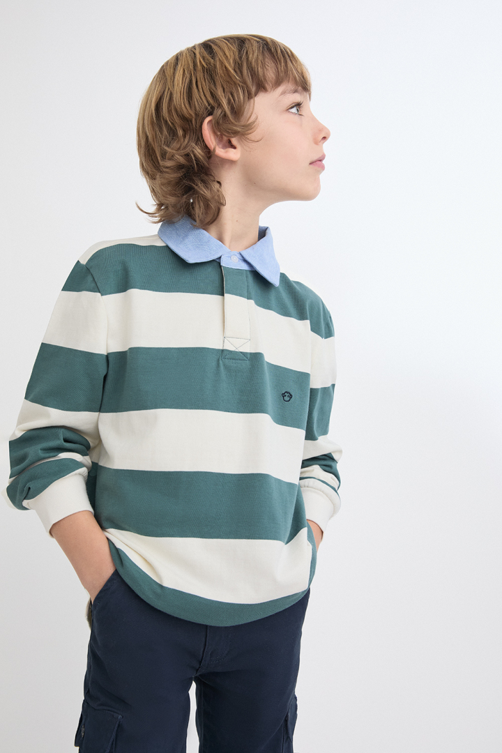 153606-product-large Polo niño raya petroleo Street Monkey - Imagen 1